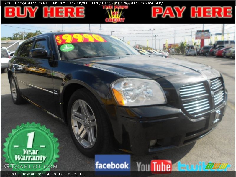 Brilliant Black Crystal Pearl / Dark Slate Gray/Medium Slate Gray 2005 Dodge Magnum R/T