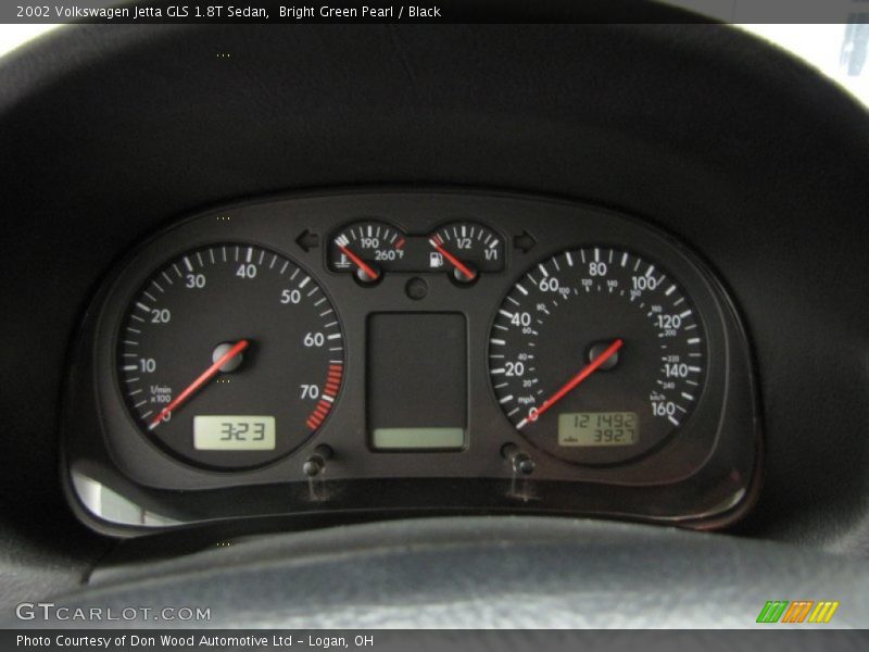 Bright Green Pearl / Black 2002 Volkswagen Jetta GLS 1.8T Sedan