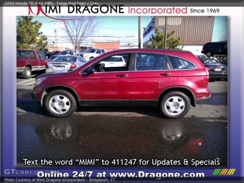 Tango Red Pearl / Gray 2009 Honda CR-V LX 4WD