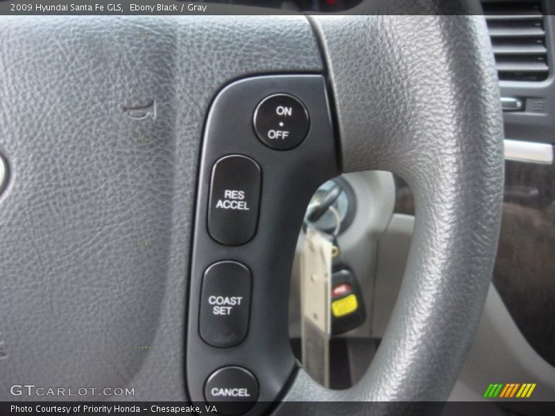 Ebony Black / Gray 2009 Hyundai Santa Fe GLS