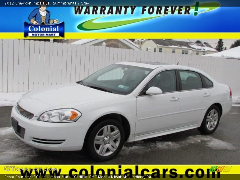 Summit White / Gray 2012 Chevrolet Impala LT