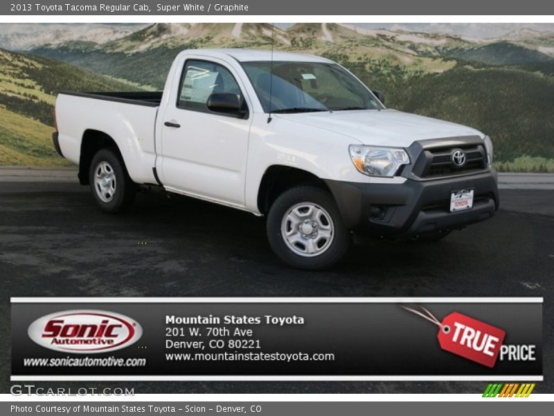 Super White / Graphite 2013 Toyota Tacoma Regular Cab