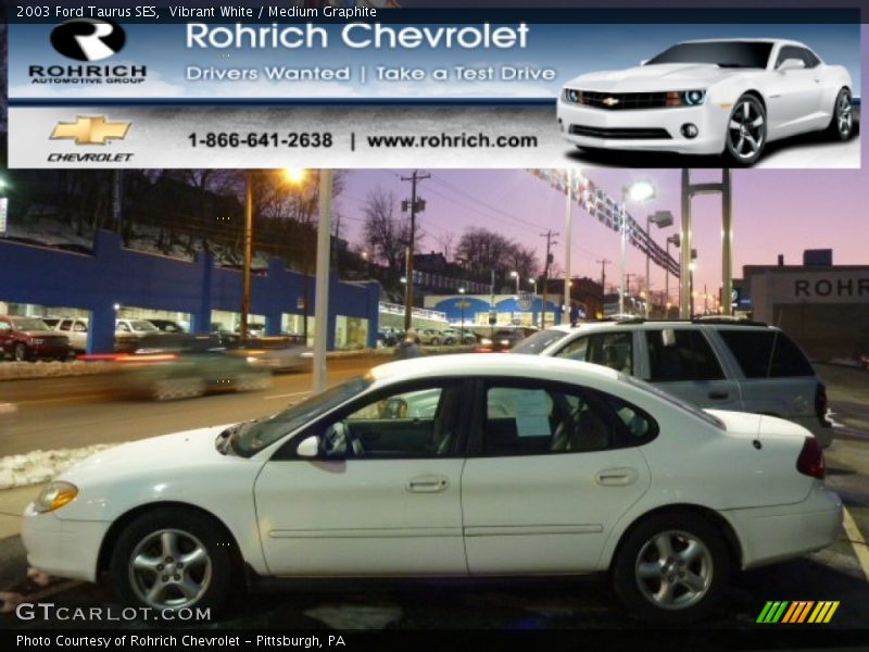 Vibrant White / Medium Graphite 2003 Ford Taurus SES