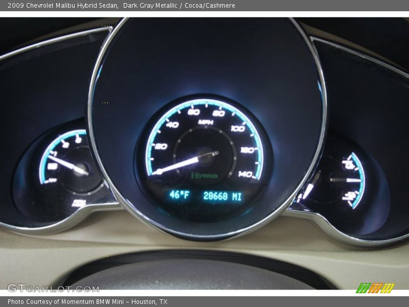 Dark Gray Metallic / Cocoa/Cashmere 2009 Chevrolet Malibu Hybrid Sedan