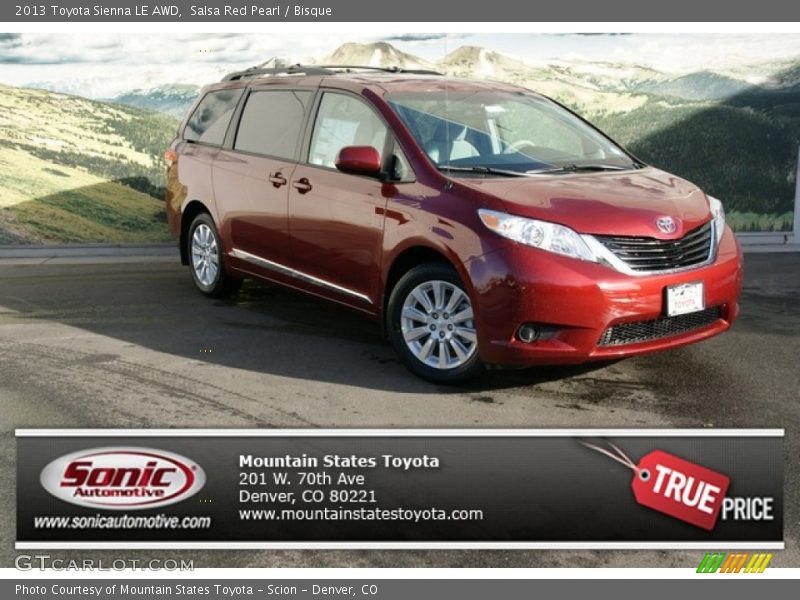 Salsa Red Pearl / Bisque 2013 Toyota Sienna LE AWD