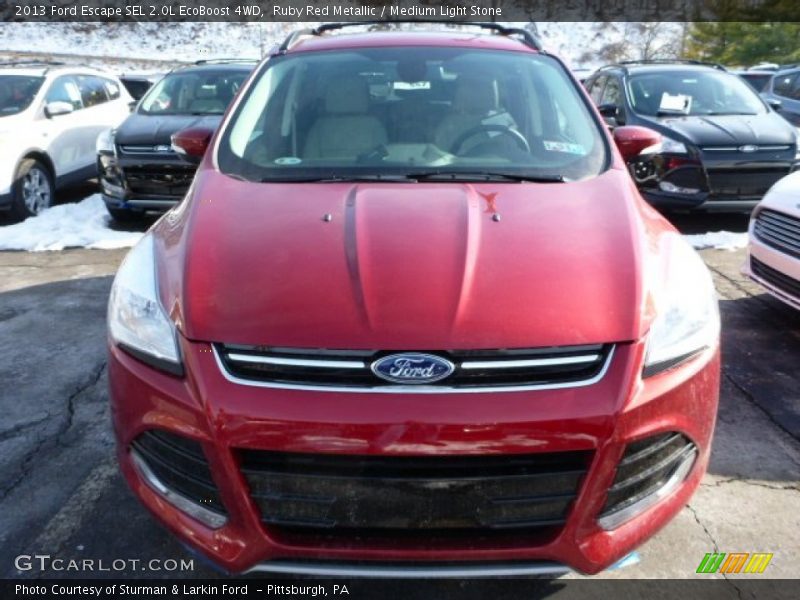 Ruby Red Metallic / Medium Light Stone 2013 Ford Escape SEL 2.0L EcoBoost 4WD