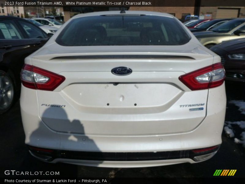 White Platinum Metallic Tri-coat / Charcoal Black 2013 Ford Fusion Titanium AWD