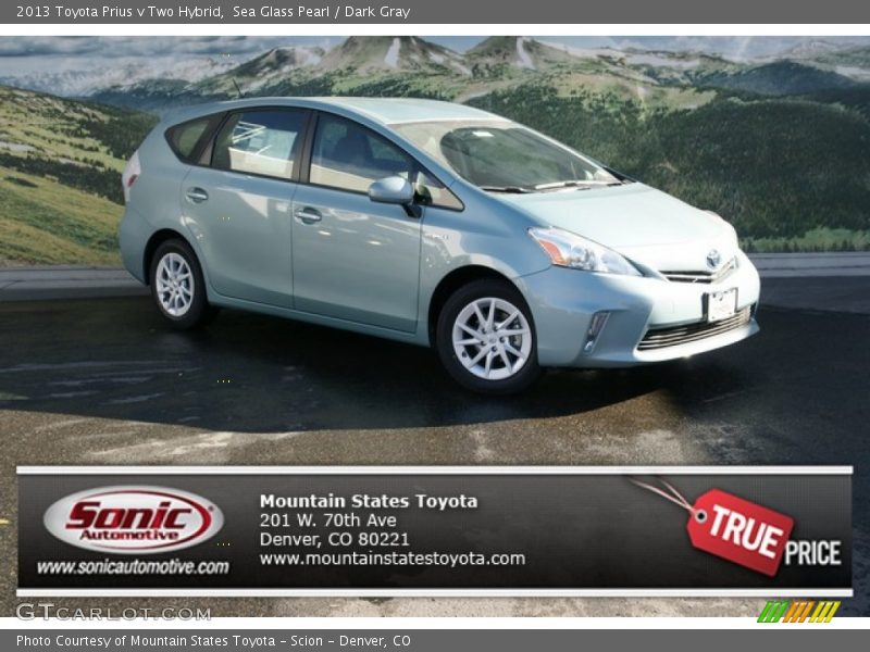 Sea Glass Pearl / Dark Gray 2013 Toyota Prius v Two Hybrid