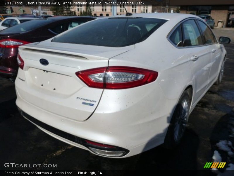White Platinum Metallic Tri-coat / Charcoal Black 2013 Ford Fusion Titanium AWD