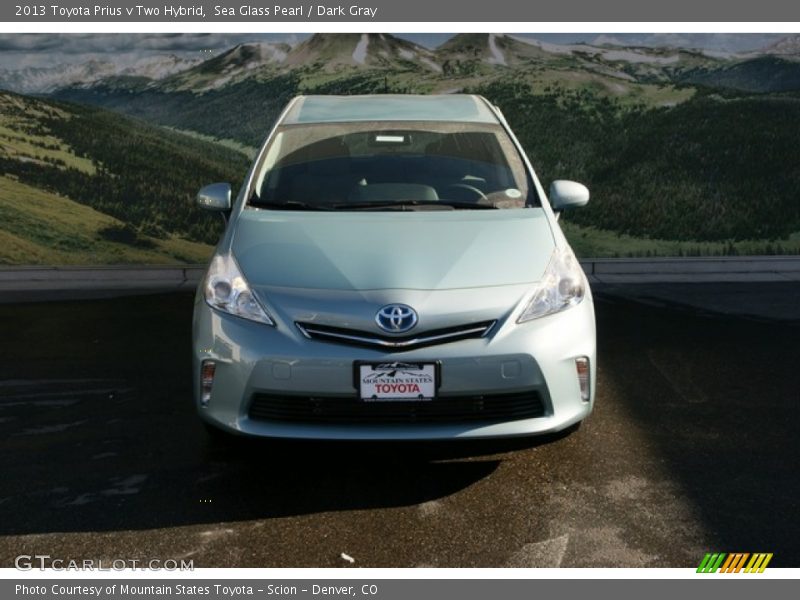 Sea Glass Pearl / Dark Gray 2013 Toyota Prius v Two Hybrid