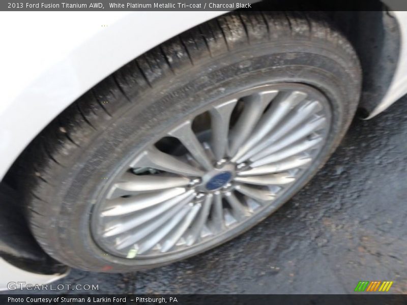 White Platinum Metallic Tri-coat / Charcoal Black 2013 Ford Fusion Titanium AWD