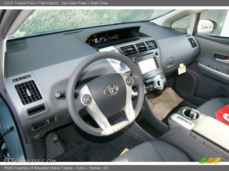 Sea Glass Pearl / Dark Gray 2013 Toyota Prius v Two Hybrid