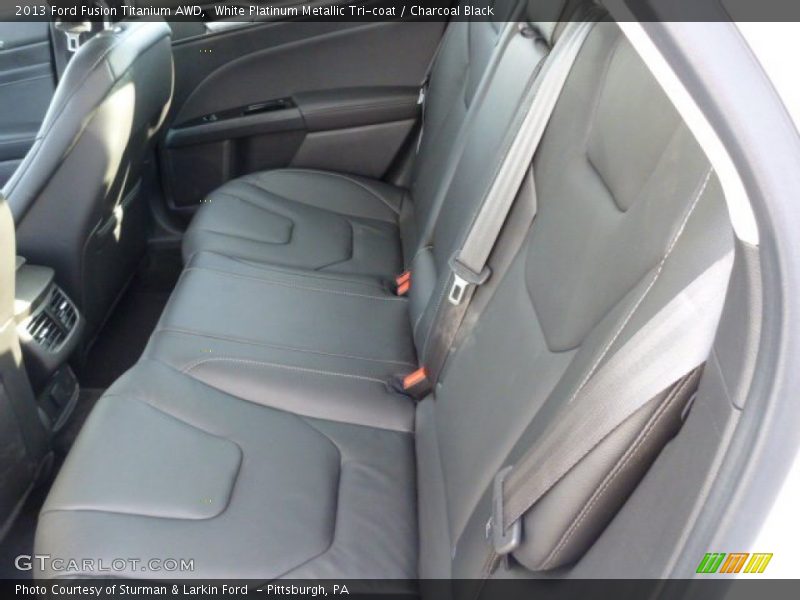 White Platinum Metallic Tri-coat / Charcoal Black 2013 Ford Fusion Titanium AWD