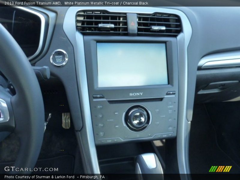 White Platinum Metallic Tri-coat / Charcoal Black 2013 Ford Fusion Titanium AWD