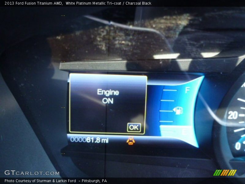 White Platinum Metallic Tri-coat / Charcoal Black 2013 Ford Fusion Titanium AWD