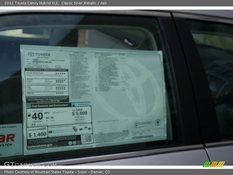 Classic Silver Metallic / Ash 2012 Toyota Camry Hybrid XLE