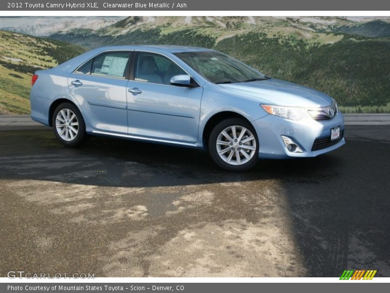 Clearwater Blue Metallic / Ash 2012 Toyota Camry Hybrid XLE