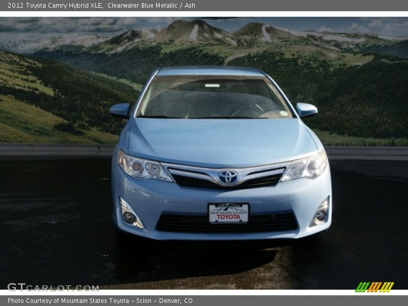 Clearwater Blue Metallic / Ash 2012 Toyota Camry Hybrid XLE