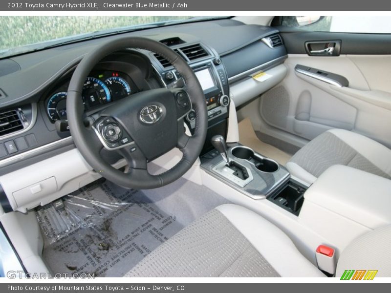 Clearwater Blue Metallic / Ash 2012 Toyota Camry Hybrid XLE