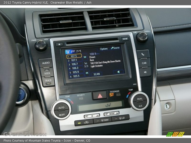 Clearwater Blue Metallic / Ash 2012 Toyota Camry Hybrid XLE