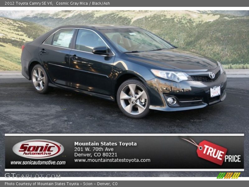 Cosmic Gray Mica / Black/Ash 2012 Toyota Camry SE V6