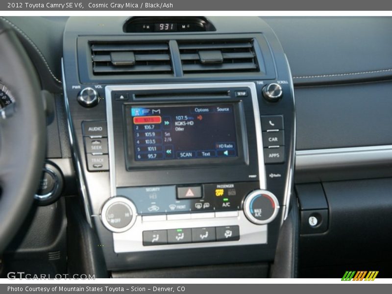 Cosmic Gray Mica / Black/Ash 2012 Toyota Camry SE V6