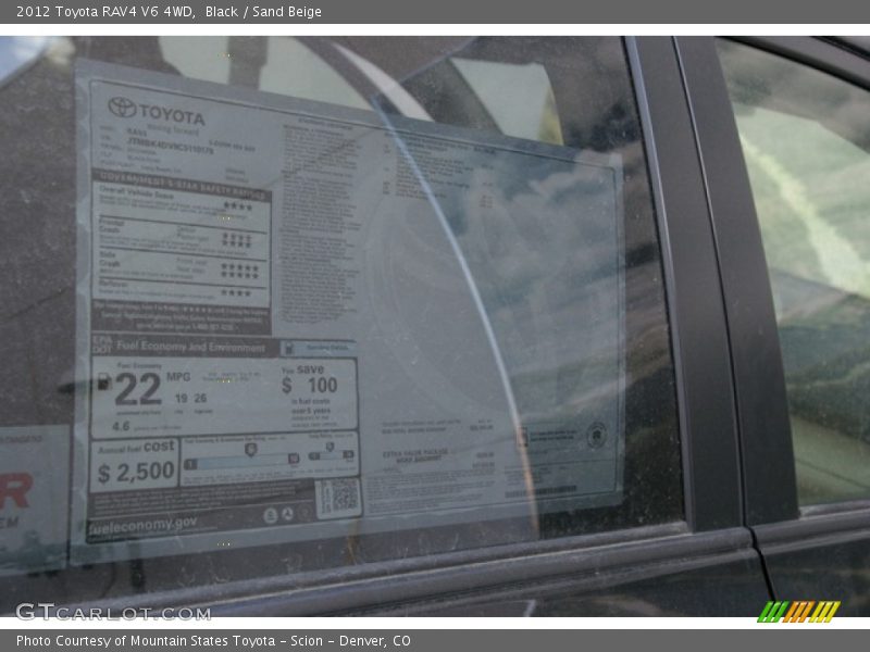 Black / Sand Beige 2012 Toyota RAV4 V6 4WD