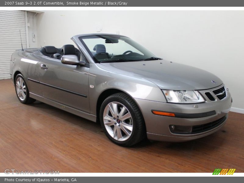 Smoke Beige Metallic / Black/Gray 2007 Saab 9-3 2.0T Convertible