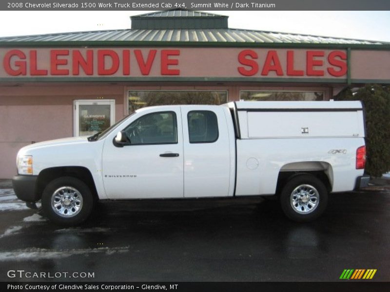 Summit White / Dark Titanium 2008 Chevrolet Silverado 1500 Work Truck Extended Cab 4x4