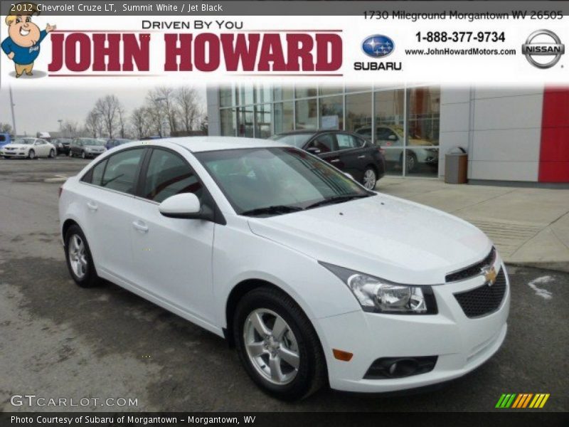 Summit White / Jet Black 2012 Chevrolet Cruze LT