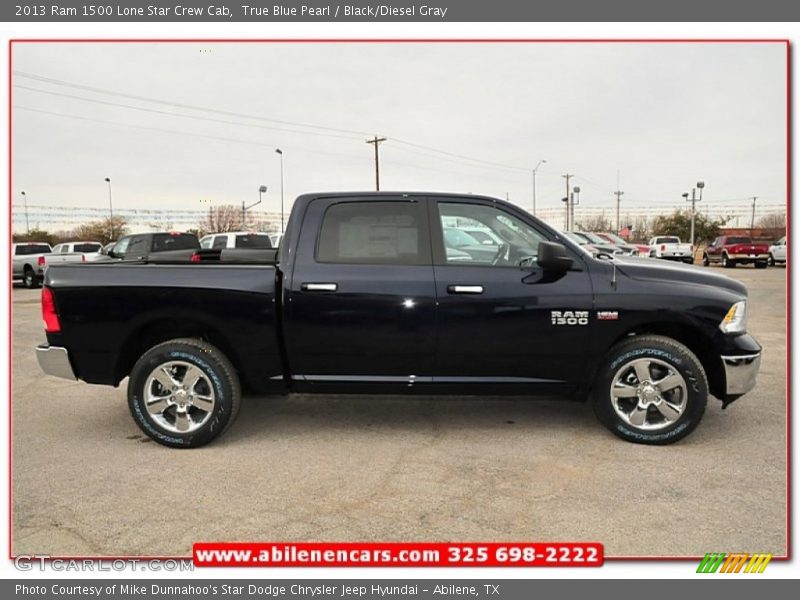 True Blue Pearl / Black/Diesel Gray 2013 Ram 1500 Lone Star Crew Cab