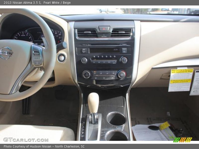 Pearl White / Beige 2013 Nissan Altima 3.5 S