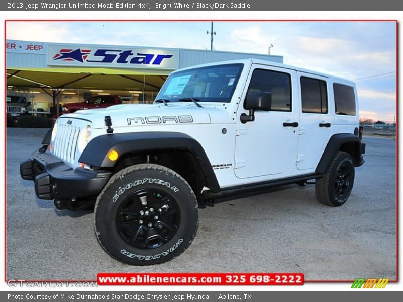 Bright White / Black/Dark Saddle 2013 Jeep Wrangler Unlimited Moab Edition 4x4