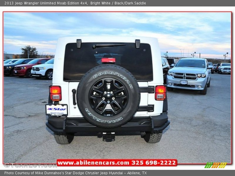 Bright White / Black/Dark Saddle 2013 Jeep Wrangler Unlimited Moab Edition 4x4