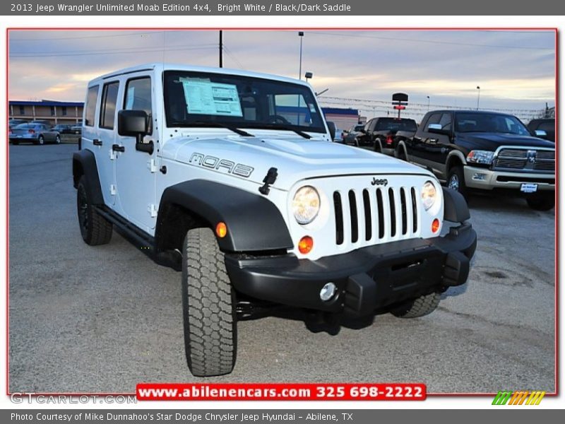 Bright White / Black/Dark Saddle 2013 Jeep Wrangler Unlimited Moab Edition 4x4
