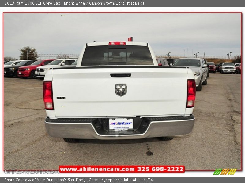Bright White / Canyon Brown/Light Frost Beige 2013 Ram 1500 SLT Crew Cab