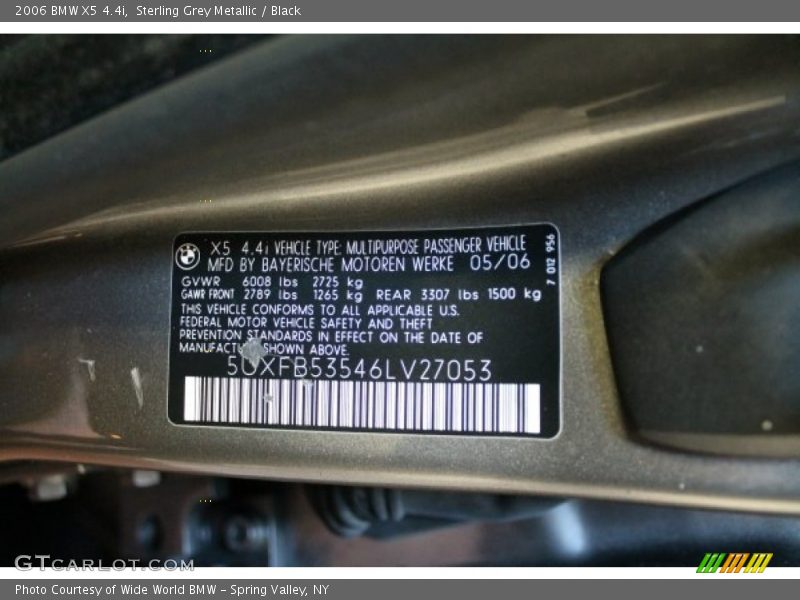 Sterling Grey Metallic / Black 2006 BMW X5 4.4i