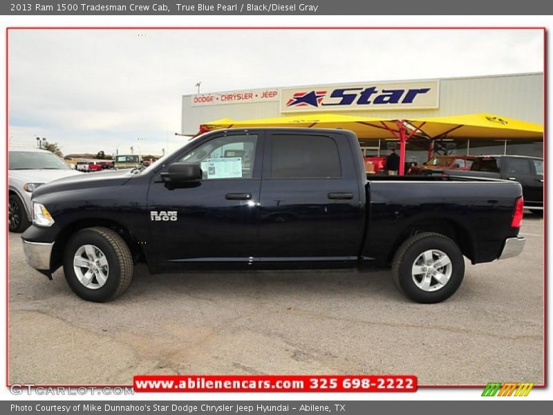 True Blue Pearl / Black/Diesel Gray 2013 Ram 1500 Tradesman Crew Cab