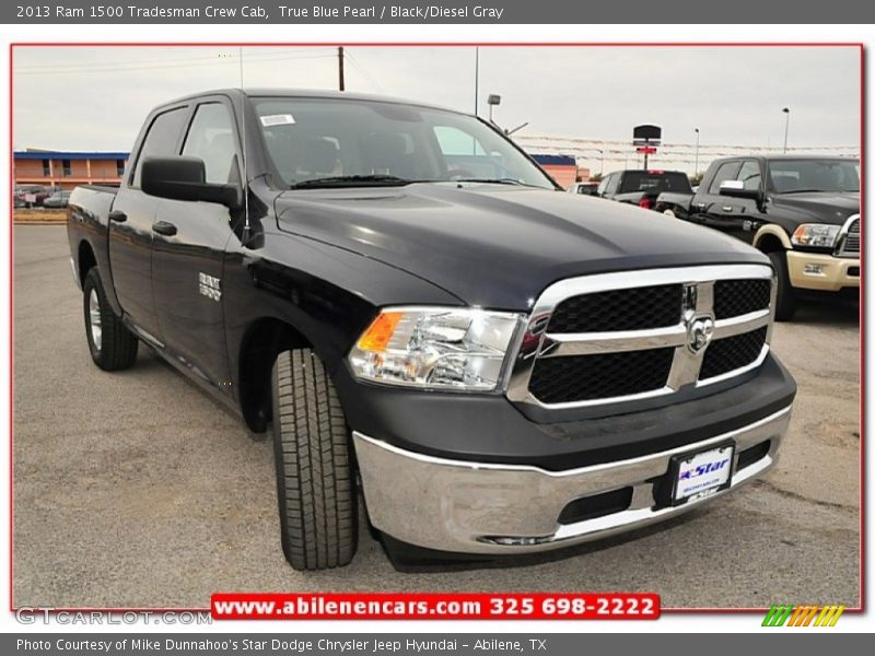 True Blue Pearl / Black/Diesel Gray 2013 Ram 1500 Tradesman Crew Cab