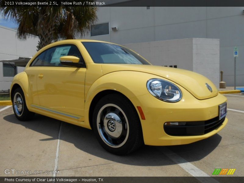 Yellow Rush / Titan Black 2013 Volkswagen Beetle 2.5L