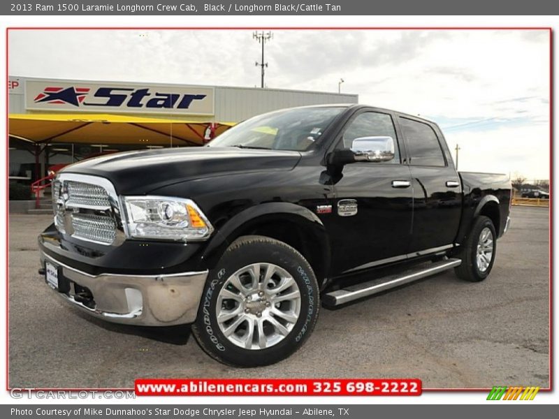 Black / Longhorn Black/Cattle Tan 2013 Ram 1500 Laramie Longhorn Crew Cab