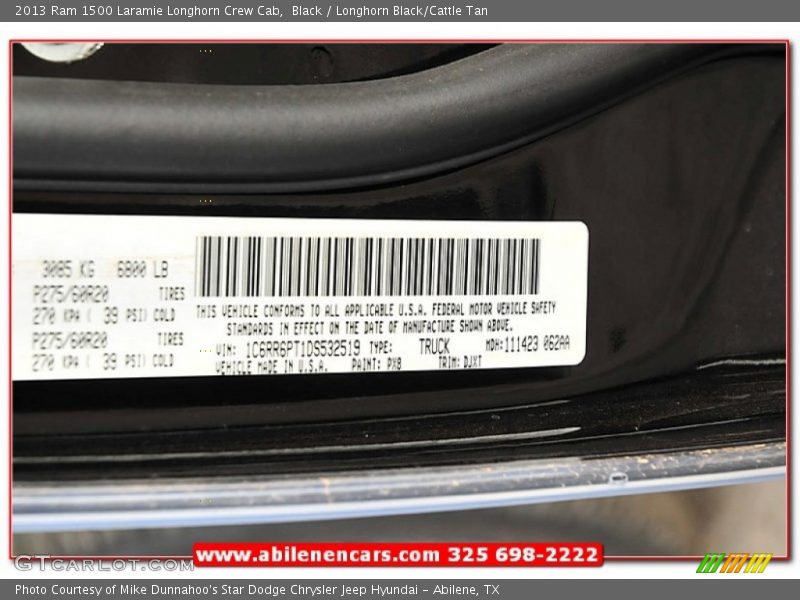 Black / Longhorn Black/Cattle Tan 2013 Ram 1500 Laramie Longhorn Crew Cab