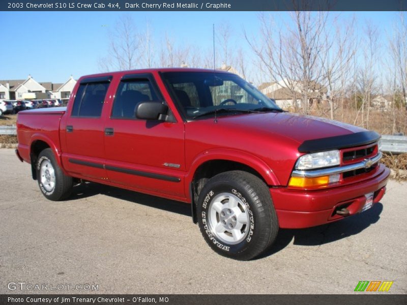 Dark Cherry Red Metallic / Graphite 2003 Chevrolet S10 LS Crew Cab 4x4