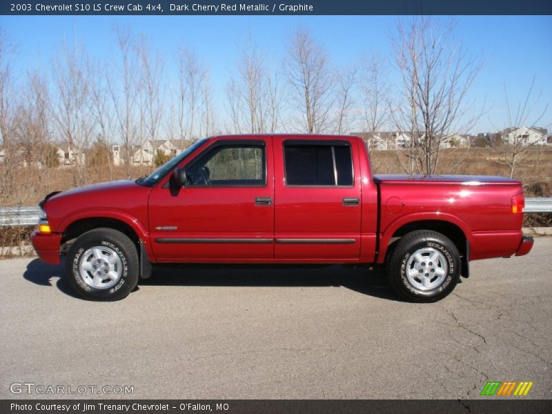  2003 S10 LS Crew Cab 4x4 Dark Cherry Red Metallic