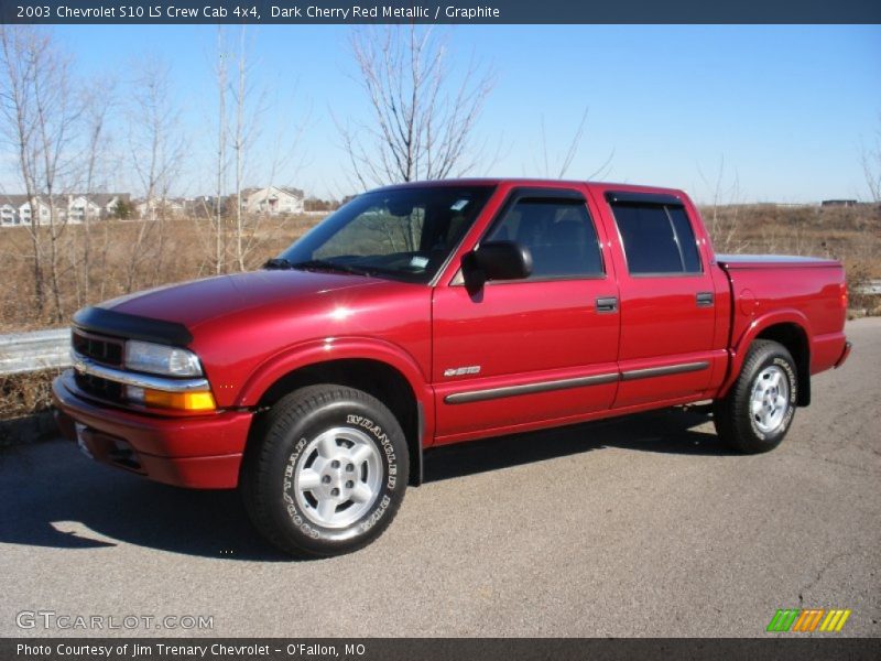 Dark Cherry Red Metallic / Graphite 2003 Chevrolet S10 LS Crew Cab 4x4