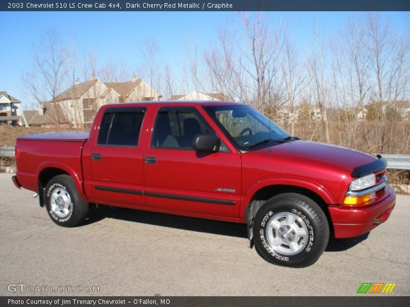 Dark Cherry Red Metallic / Graphite 2003 Chevrolet S10 LS Crew Cab 4x4