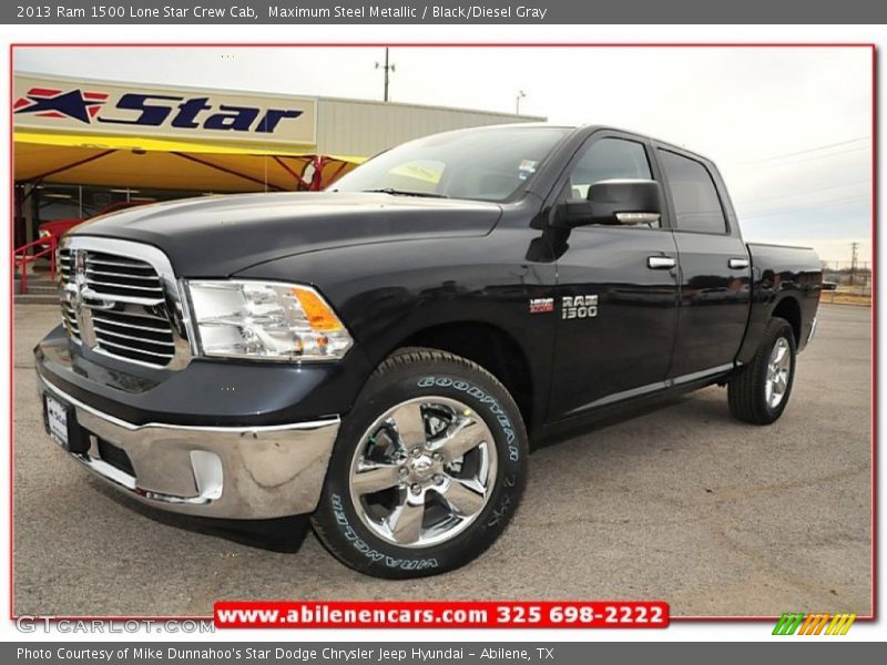 Maximum Steel Metallic / Black/Diesel Gray 2013 Ram 1500 Lone Star Crew Cab