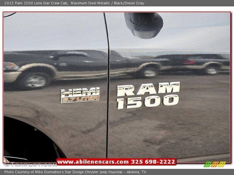 Maximum Steel Metallic / Black/Diesel Gray 2013 Ram 1500 Lone Star Crew Cab