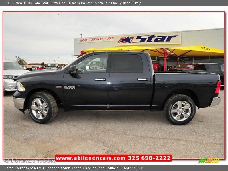 Maximum Steel Metallic / Black/Diesel Gray 2013 Ram 1500 Lone Star Crew Cab