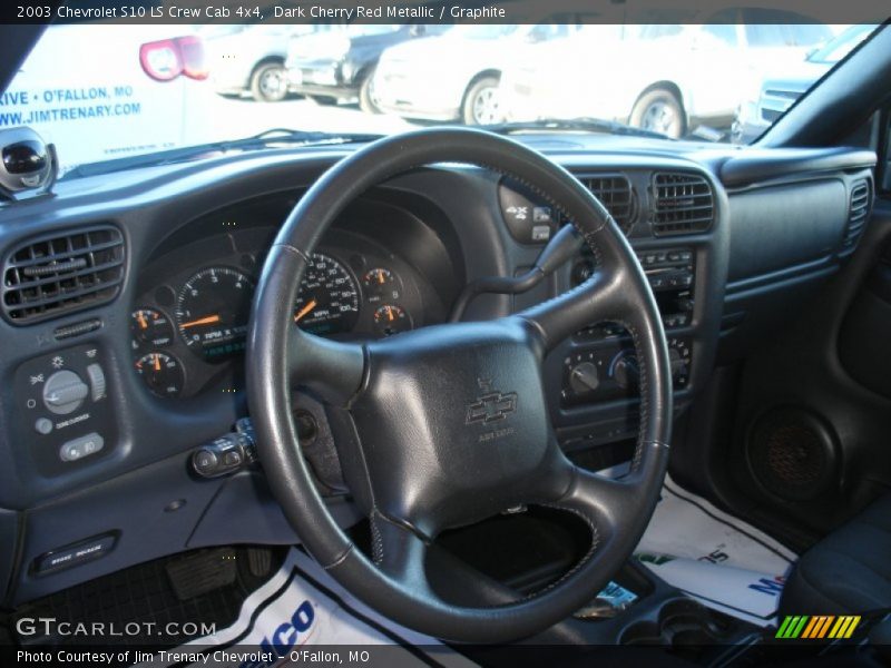 Dark Cherry Red Metallic / Graphite 2003 Chevrolet S10 LS Crew Cab 4x4
